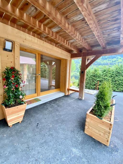 Androsace Appartement Dans Chalet Bois Avec Jacuzzi Privatif Terrasse Et Vue Montagne Les Villards-sur-Thones Exterior photo